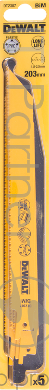Полотна для сабельной пилы DeWALT DT2387-QZ биметаллические универсальные S 1122 VF 5шт.
