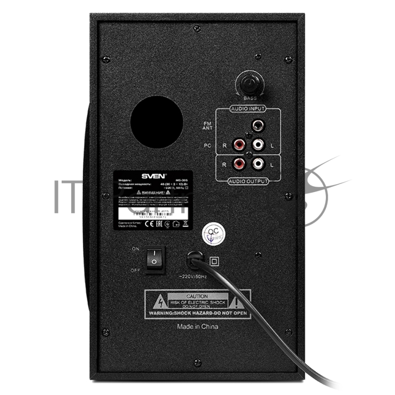 Колонки SVEN MS-305 черный { акуст. система 2.1, FM-тюнер, USB/SD, дисплей, ПДУ, Bluetooth, мощн. 20 Вт+2х10 Вт, чёрн}