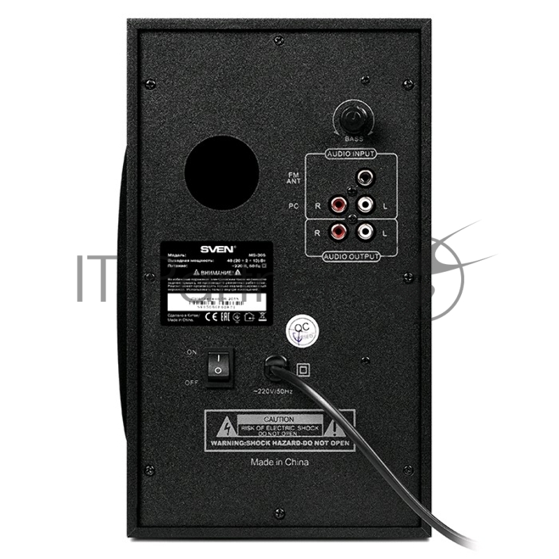 Колонки SVEN MS-305 черный { акуст. система 2.1, FM-тюнер, USB/SD, дисплей, ПДУ, Bluetooth, мощн. 20 Вт+2х10 Вт, чёрн}