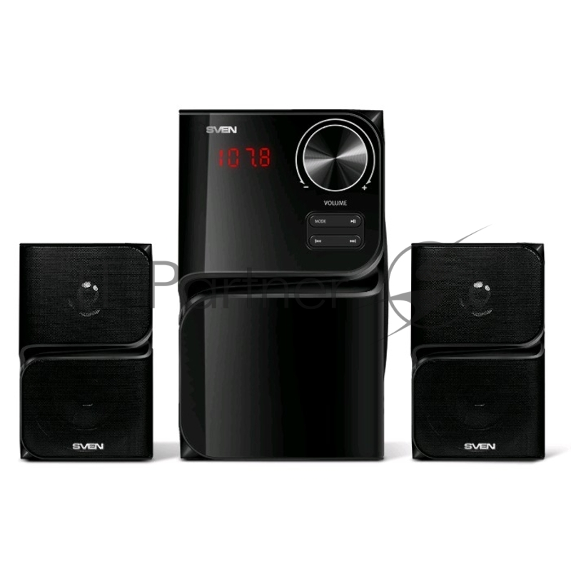 Колонки SVEN MS-305 черный { акуст. система 2.1, FM-тюнер, USB/SD, дисплей, ПДУ, Bluetooth, мощн. 20 Вт+2х10 Вт, чёрн}