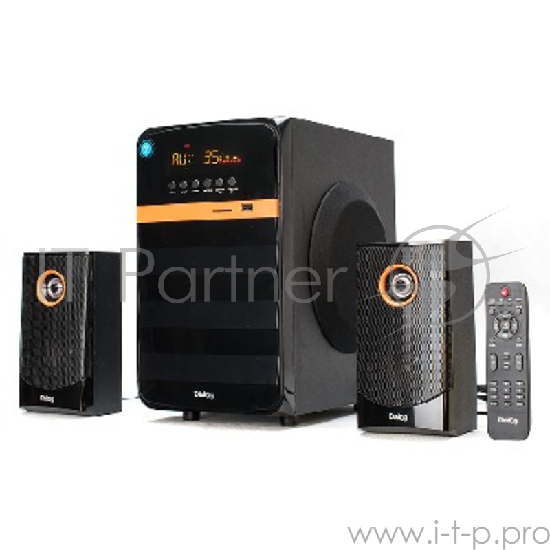 Колонки Dialog Progressive AP-240B BLACK - акустические колонки 2.1, 50W+2*10W RMS, Bluetooth, USB+SD reader