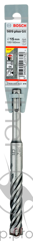 Бур BOSCH 2.608.833.822 SDS+ Ф15х100/160мм 5X