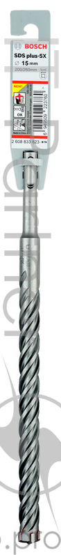 Бур BOSCH 2.608.833.823 SDS+ Ф15х200/260мм 5X