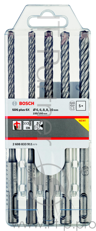 Набор буров BOSCH 2608833911 SDS plus-5x 5шт набор 6/6/8/8/10мм