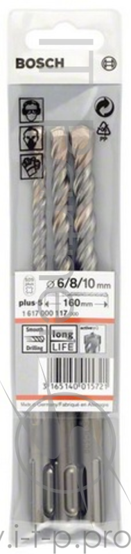 Набор буров SDS+ BOSCH SDS+ 5/6x110, 8x160 (1.617.000.118) 5/6x110, 8x160, 3шт.