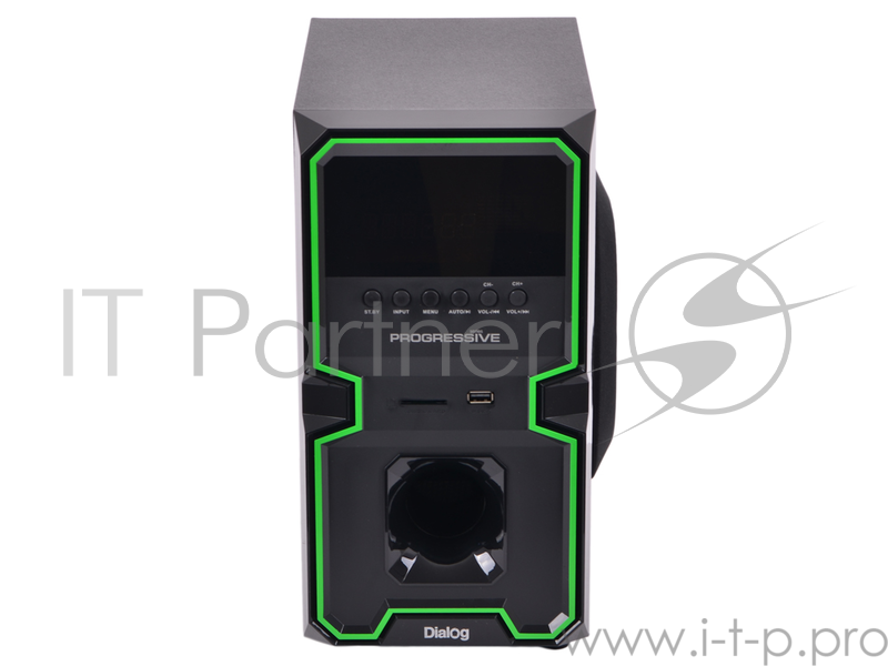 Колонки Dialog Progressive AP-222B BLACK - акустические колонки 2.1, 30W+2*10W RMS, Bluetooth, USB+SD reader