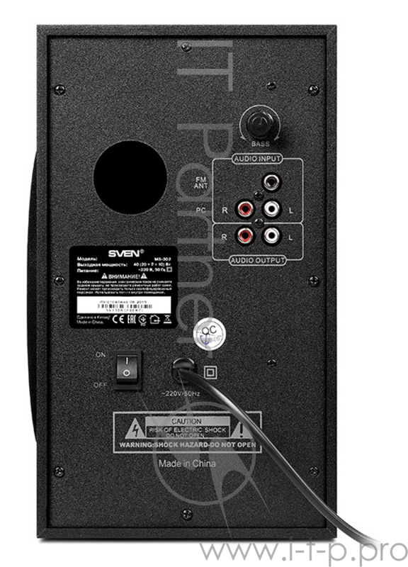 Колонки SVEN (AC) MS-302, черный (40 Вт, FM-тюнер, USB/SD, дисплей, ПДУ)