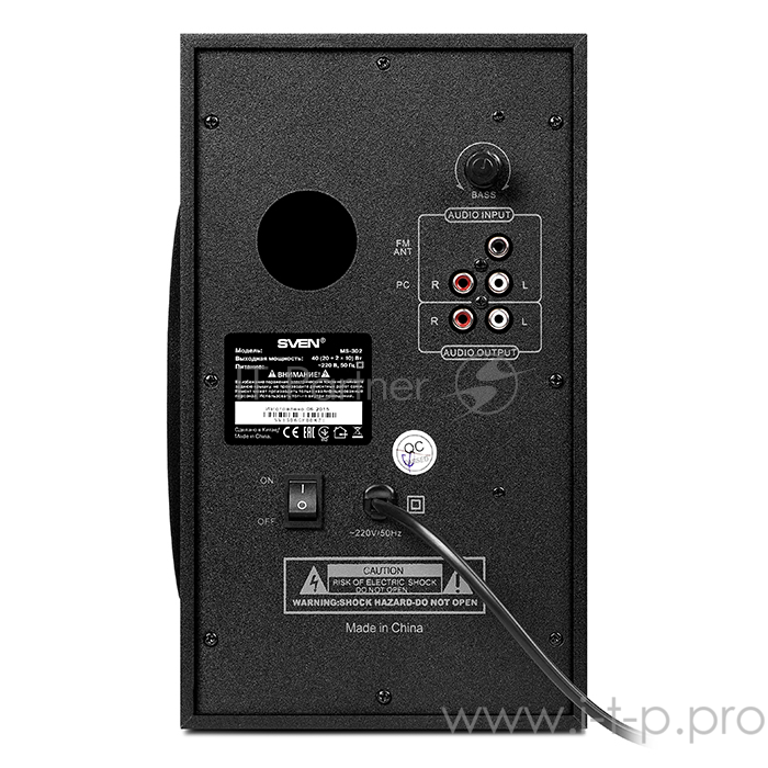 Колонки SVEN (AC) MS-302, черный (40 Вт, FM-тюнер, USB/SD, дисплей, ПДУ)