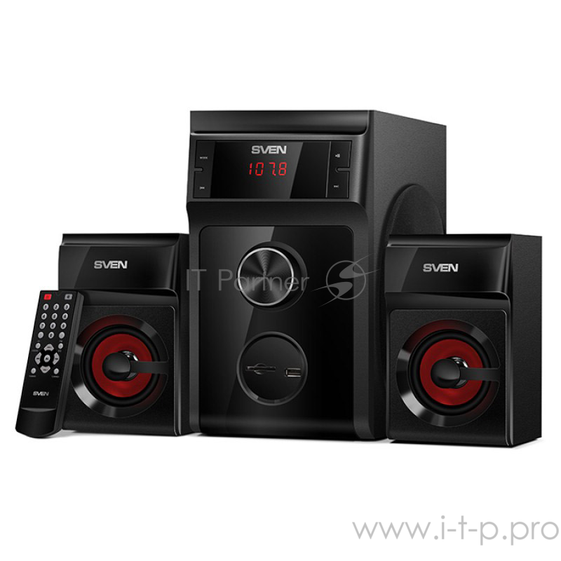 Колонки SVEN (AC) MS-302, черный (40 Вт, FM-тюнер, USB/SD, дисплей, ПДУ)