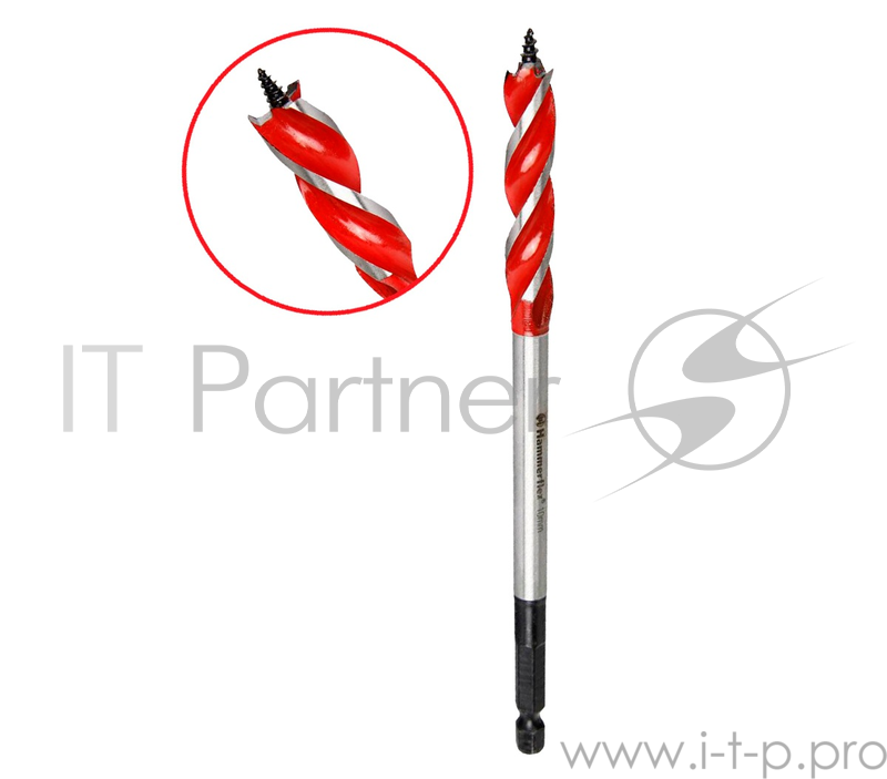 Сверло HAMMER Flex 202-701 DR WD AB 10мм*165мм дерево, двойная спираль