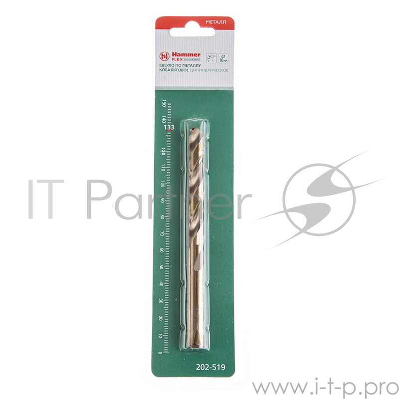Сверло HAMMER Flex 202-519 DR CO 10,00мм*133мм кобальт M35, DIN338, HRC65-70