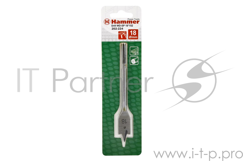 Сверло HAMMER Flex 202-224 DR WD SP 18мм*152мм дерево, перовое