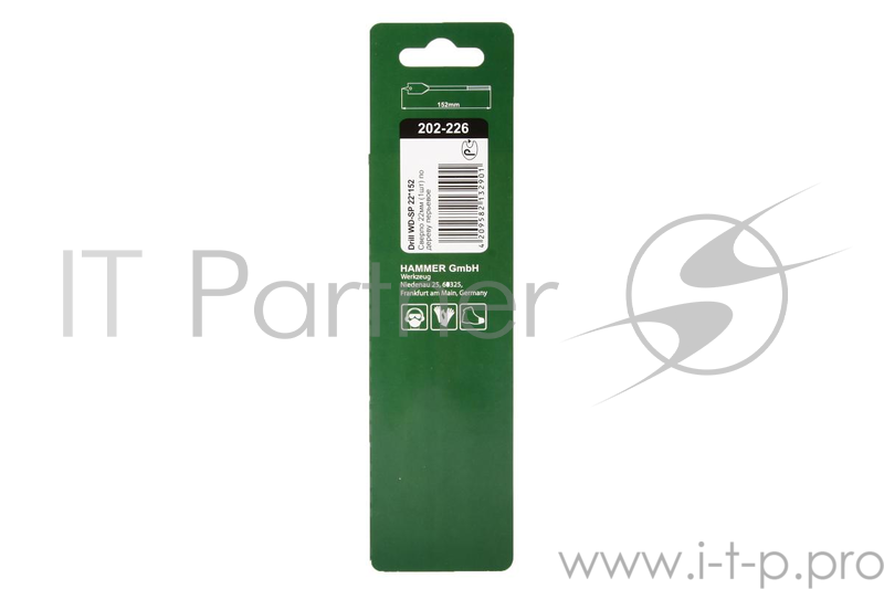 Сверло HAMMER Flex 202-226 DR WD SP 22мм*152мм дерево, перовое