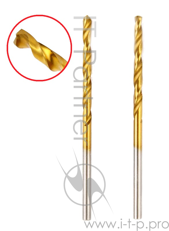 Сверло HAMMER Flex 202-105 DR MT 3,0мм*61/33мм металл, DIN338, HSS-G, TIN, 2шт.