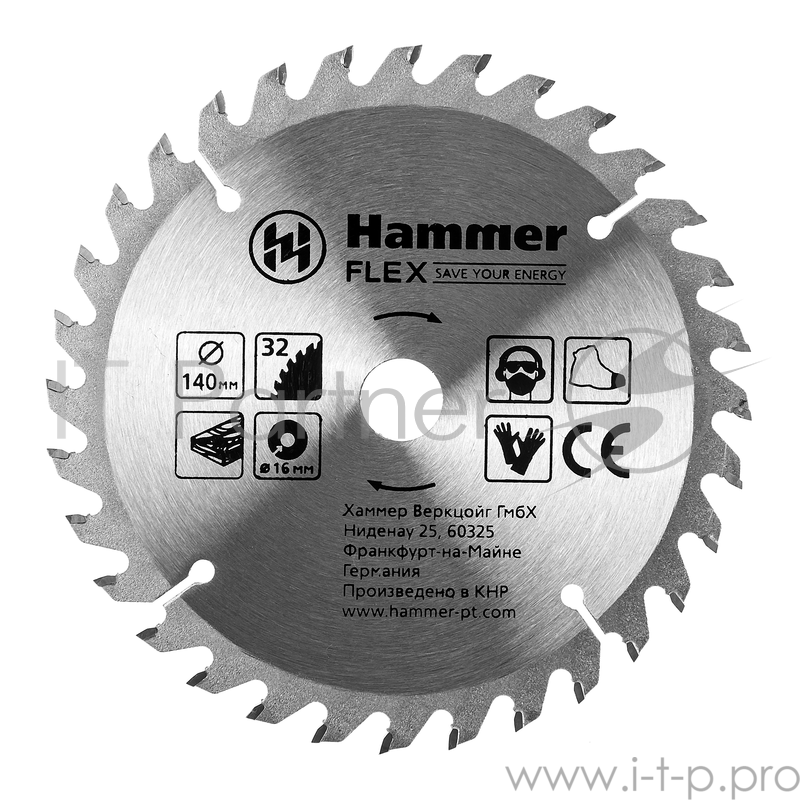 Пильный диск Hammer Flex 205-130 CSB WD 140*32*16мм по дереву