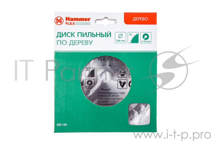 Пильный диск Hammer Flex 205-130 CSB WD 140*32*16мм по дереву