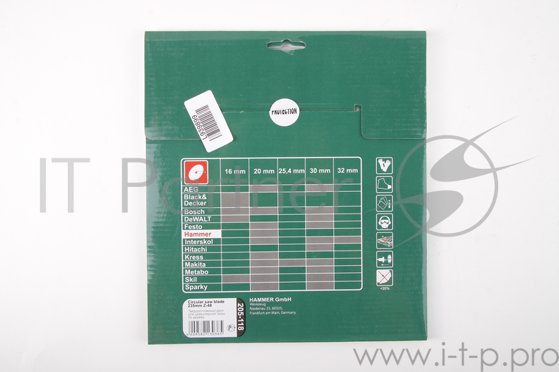 Диск пильный Hammer Flex 205-118 CSB WD 235мм*48*30/20мм по дереву