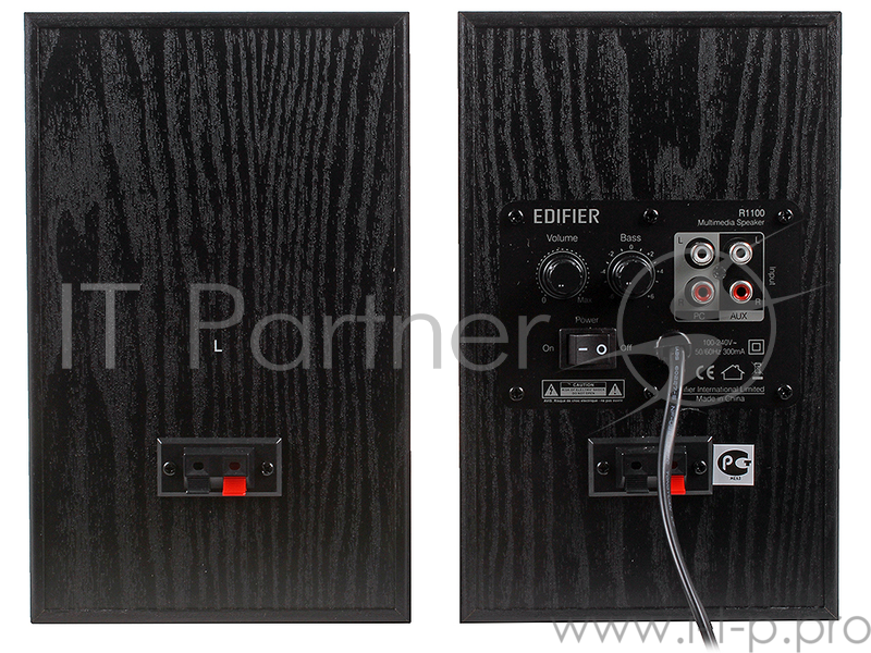 Колонки Edifier R1100 черный {стерео, мощность: 42 Вт, 65-20000 Гц, материал колонок: MDF}