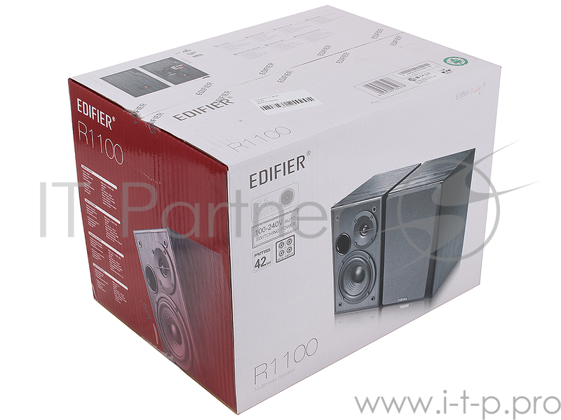 Колонки Edifier R1100 черный {стерео, мощность: 42 Вт, 65-20000 Гц, материал колонок: MDF}
