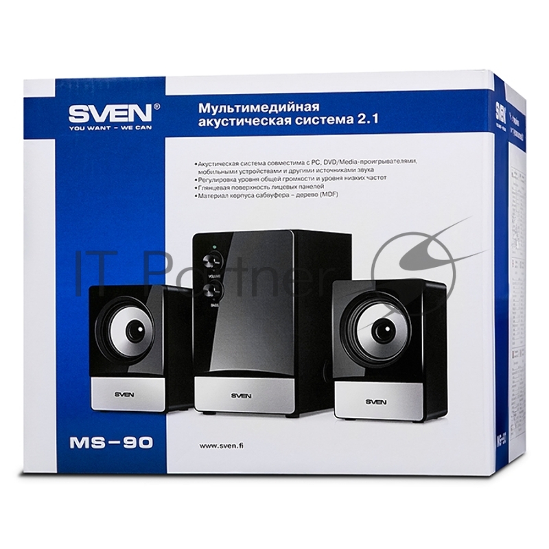Колонки SVEN MS-90 Black (2x2.5W+ сабвуфер 5W, дерево)