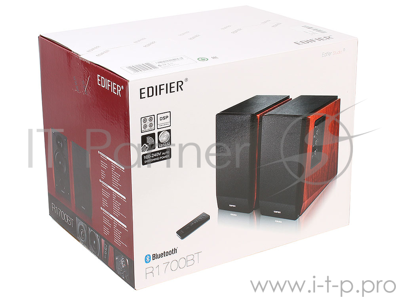Колонки Edifier R1700 ВТ Black/Brown {2.0 Активные, 2 x 33W RMS, 85 дБА, дерево, беспроводной пульт ДУ}