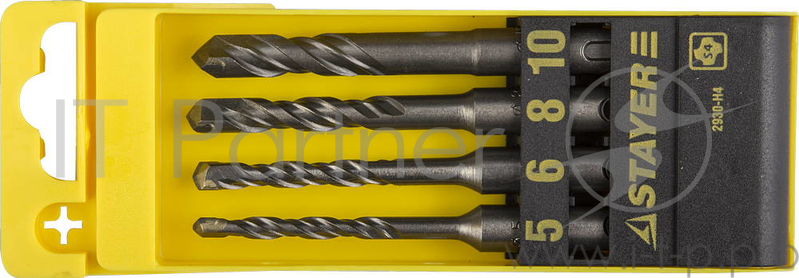 Набор буров STAYER PROFI 2930-H4 по бетону SDS+ в боксе 5х110/6х110/8х110/10х110мм 4шт.