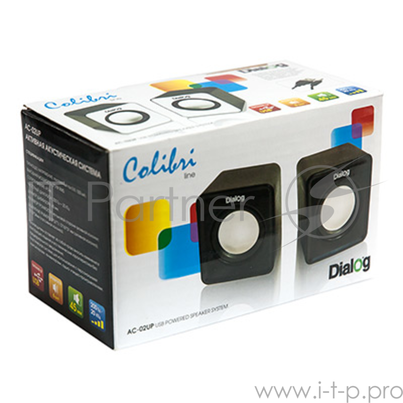 Колонки Dialog Colibri AC-02UP BLACK {акустические колонки 2.0, 5W RMS, питание от USB}