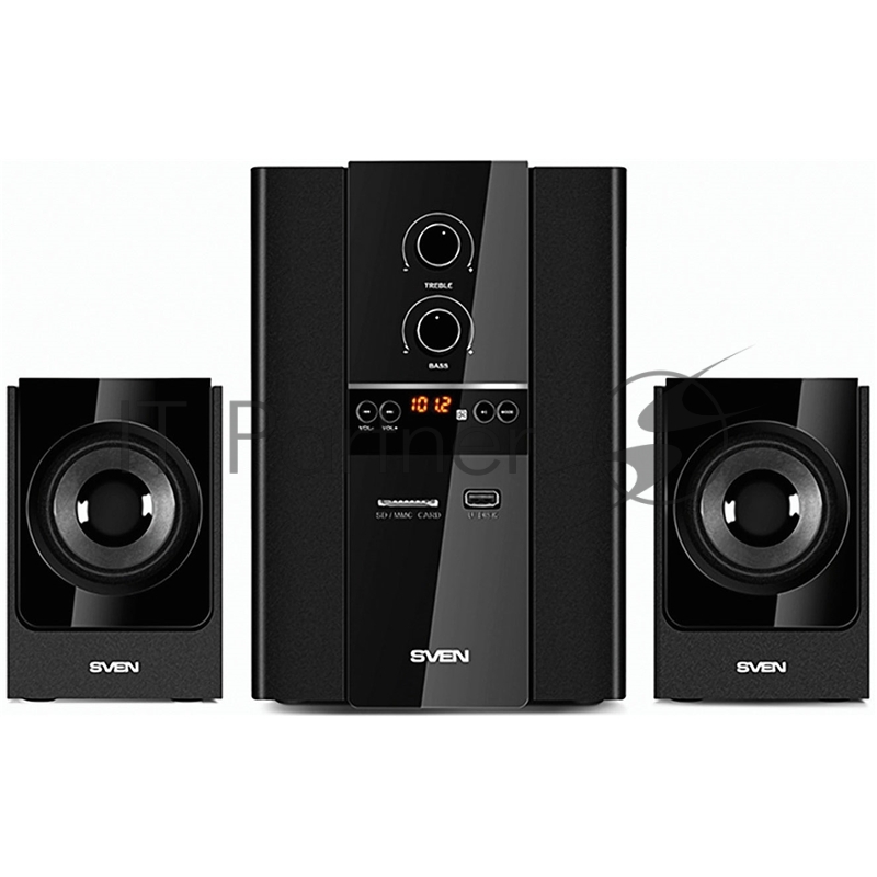 Колонки SVEN MS-1820, черный {RMS, 18Вт+2х11Вт, FM-тюнер, USB/SD, дисплей, ПДУ}