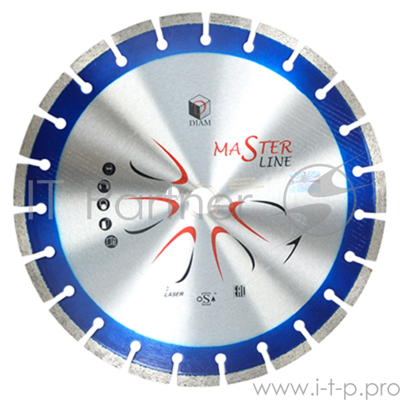 Круг алмазный DIAM Ф350x25.4мм Master Line 3.0x10мм по железобетону
