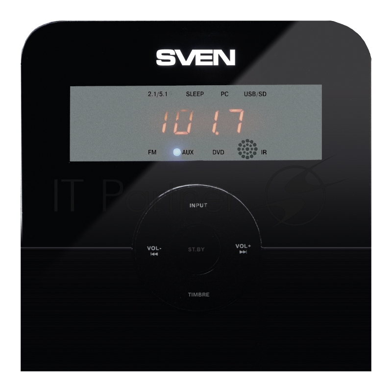 Колонки SVEN HT-200 черный {5.1, 5х 20Вт + 12Вт , FM-тюнер, USB/SD, дисплей, пульт ДУ}