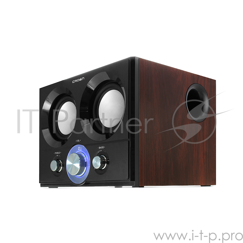 Колонки Акустическая система 2.1 CROWN CMS-3800 (16W+10W*2 (RMS)=36W приёмник FM картридер интерфейс USB IR пульт)