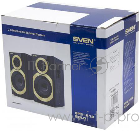 Колонки SVEN SPS-619 GOLD {акустическая система 2.0, мощность 2х10 Вт(RMS)}
