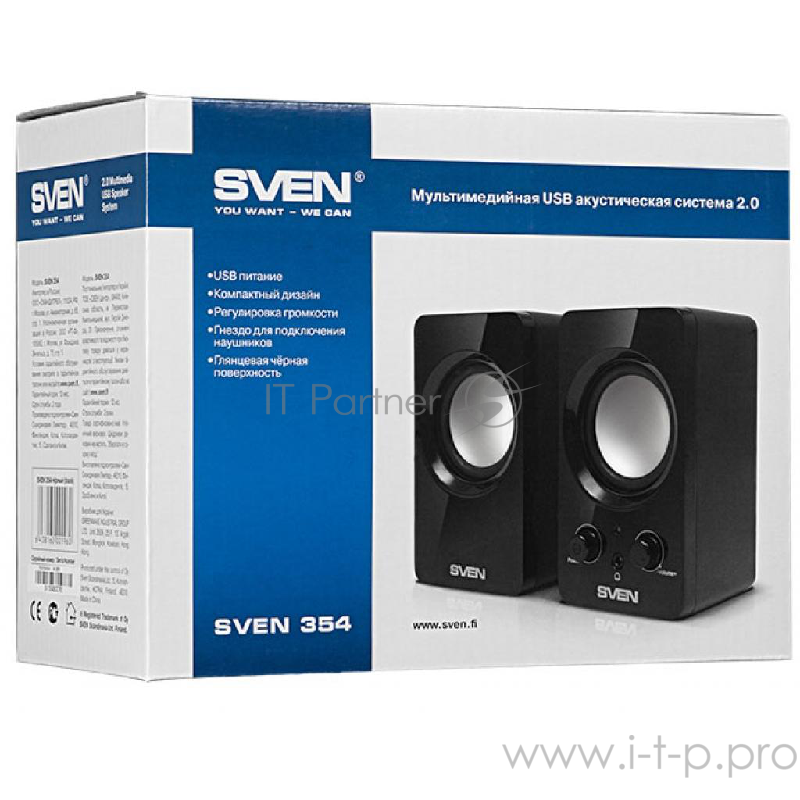 Колонки SVEN 354, чёрный {USB, (4 Вт)}