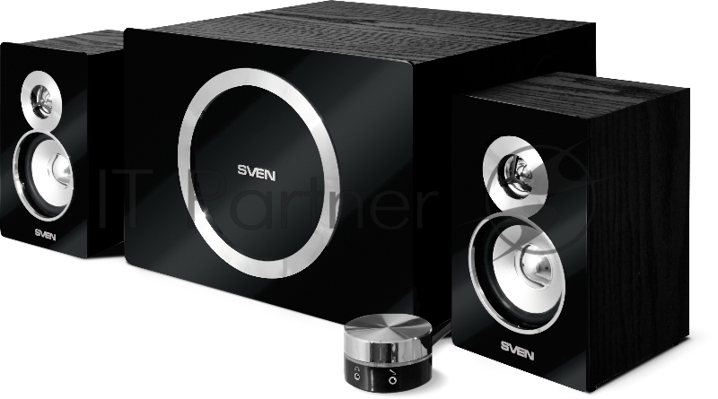 Колонки SVEN MS-1085, черный {2 сат. + сабвуфер дерево,20Вт + 2 х 13 Вт (RMS)}