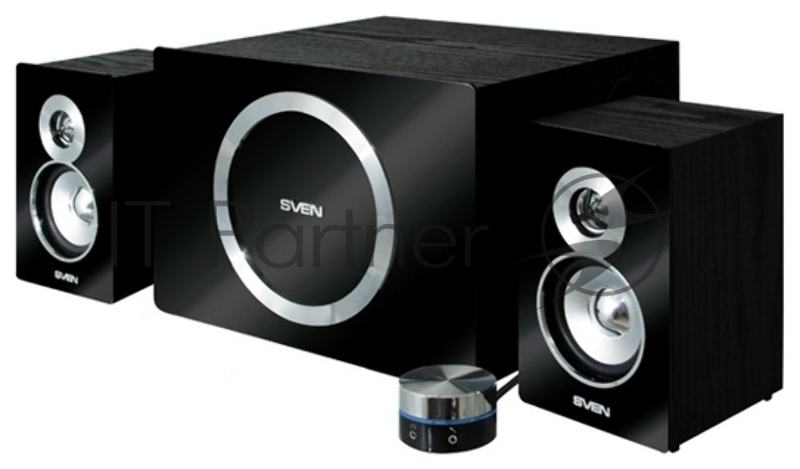 Колонки SVEN MS-1085, черный {2 сат. + сабвуфер дерево,20Вт + 2 х 13 Вт (RMS)}