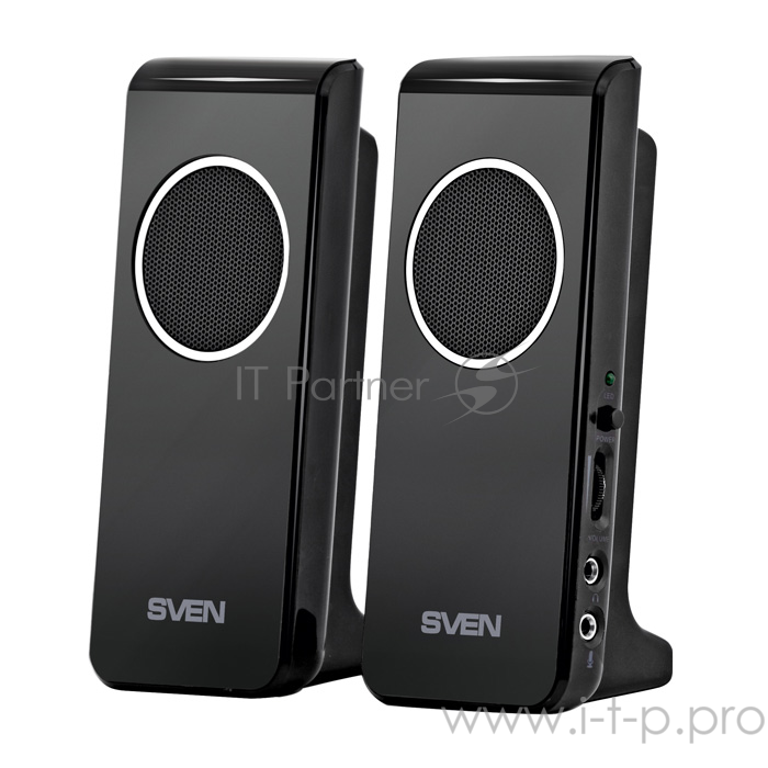 Колонки SVEN 314, черный {2.0, 2 х 2 W RMS, USB}