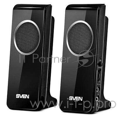Колонки SVEN 314, черный {2.0, 2 х 2 W RMS, USB}