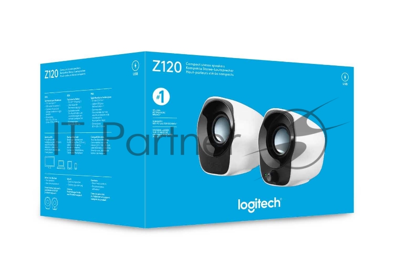 Колонки Logitech Z-120 980-000513 {Колонки, USB, 2.0 ,2 x 0,6 Вт, питание по USB, RTL}