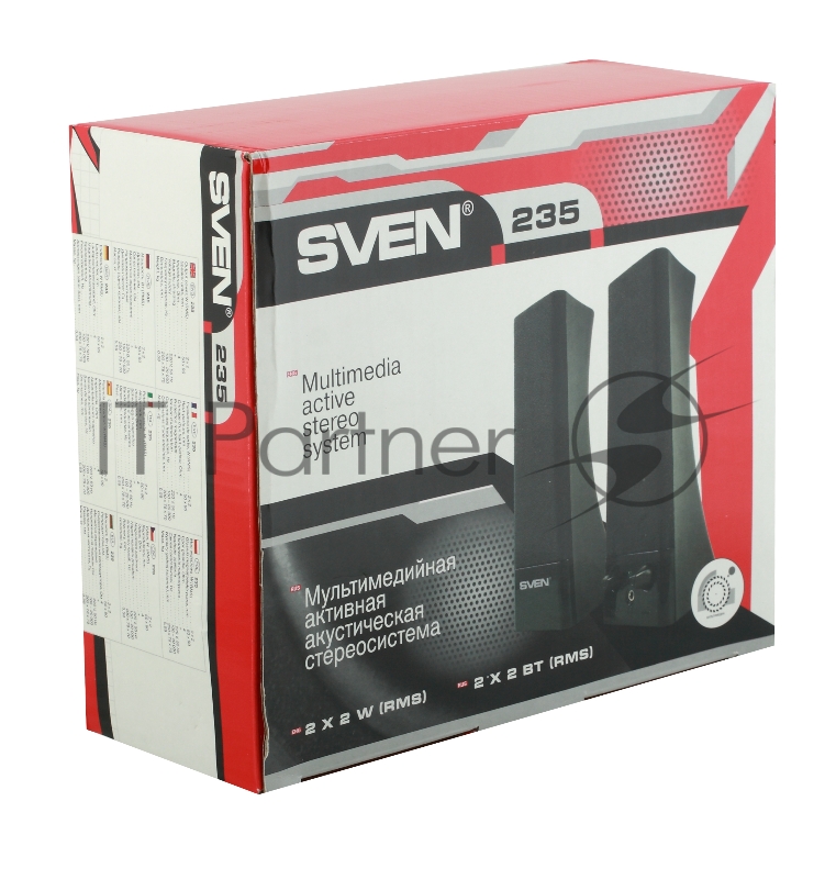 Колонки SVEN 235, черный {2.0, 2 х 2 W RMS, 100 - 20 000Hz}