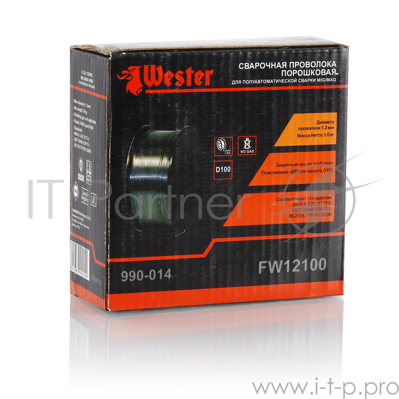 Проволока сварочная WESTER FW 12100 флюсовая 990-014 1.2мм, 1кг