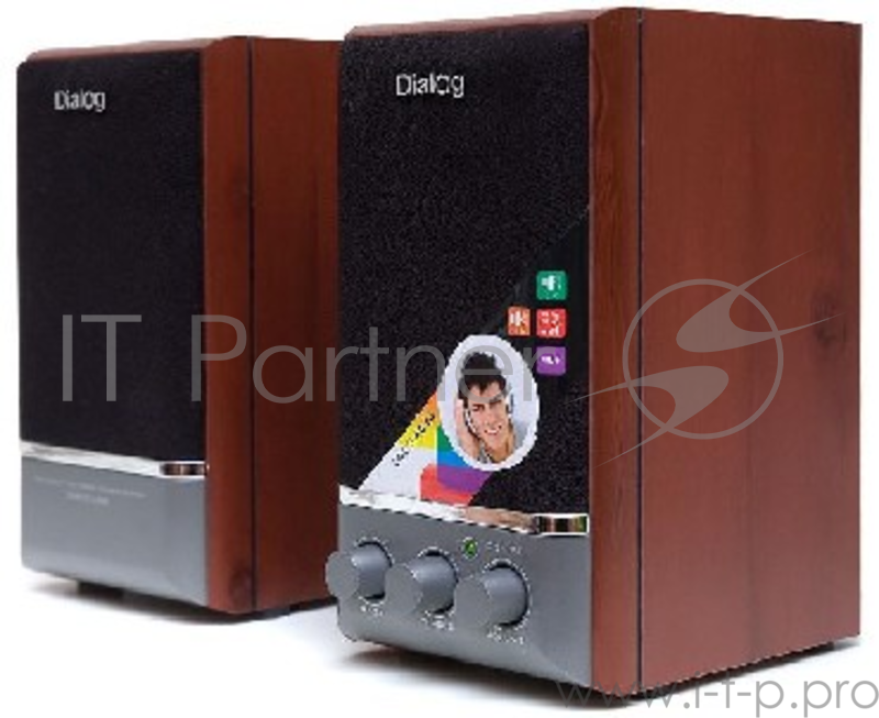 Колонки Dialog AD-04 cherry {2.0, 2*8W RMS, активные, встр. б/п}