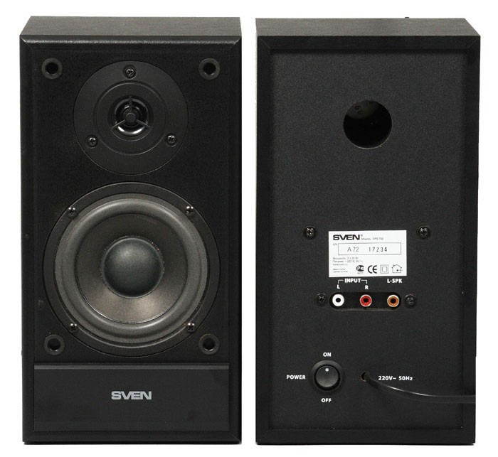 Колонки SVEN SPS-702, черная кожа {2.0, 2х20 Вт}
