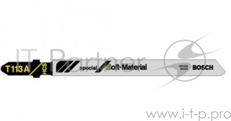 Пилка для лобзика BOSCH T113A (2.608.635.177) картон/резина, 100мм, HCS, 3шт