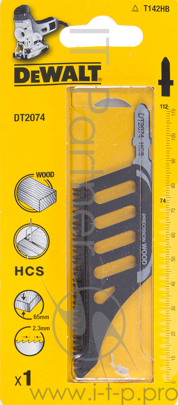 Пилка для лобзика DeWALT DT2074-QZ по дереву HCS T 142 HB, 1шт.