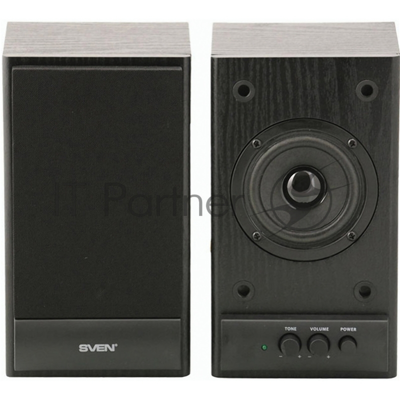 Колонки SVEN SPS-607, черный {2.0, Активные, 2х3 Вт (RMS), 80-18000 Гц, дерево}