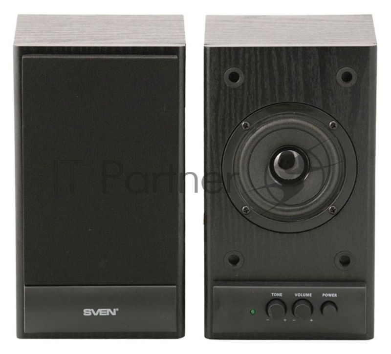 Колонки SVEN SPS-607, черный {2.0, Активные, 2х3 Вт (RMS), 80-18000 Гц, дерево}