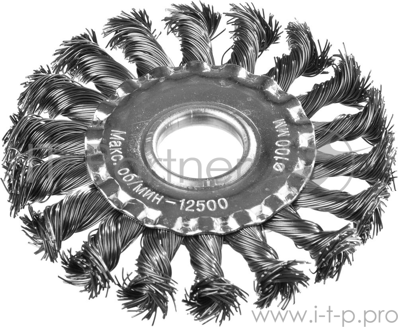 Кордщетка DEXX 35100-100 дисковая для УШМ жгутированные пучки сталь0.5мм 100мм/22мм