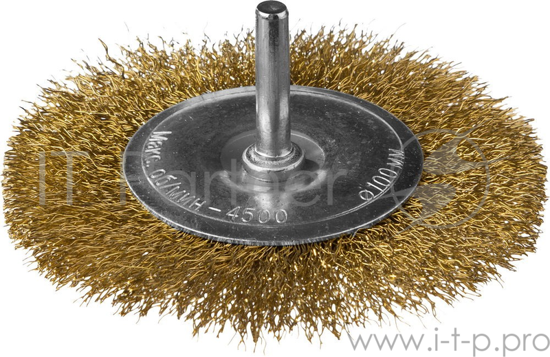 Кордщетка DEXX 35110-100 дисковая со шпилькой витая сталь0.3мм d100мм