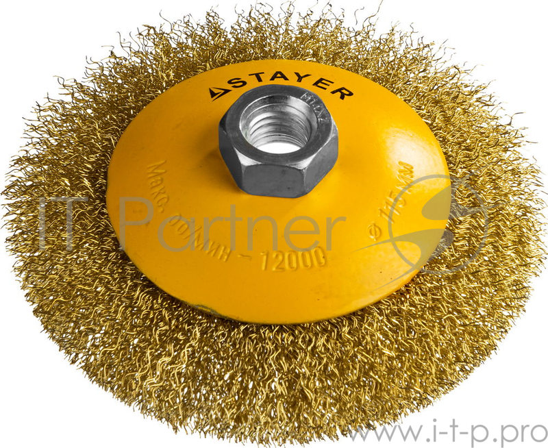Кордщетка STAYER PROFESSIONAL 35133-115 коническая М14 витая латунь/сталь 0.3мм d115мм