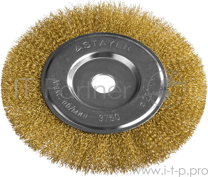 Кордщетка STAYER PROFESSIONAL 35122-200 д/УШМ витая стальная латун.проволока 0.3мм 200мм/22мм